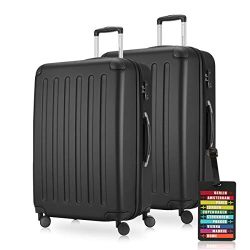 HAUPTSTADTKOFFER - Spree - Koffer-Set 2 x Großer Hartschalenkoffer Rollkoffer 75 cm, 119 Liter + Kofferanhänger, erweiterbarer Reisekoffer, 4 Rollen, TSA, Schwarz HAUPTSTADTKOFFER - Spree - Koffer-Set 2 x Großer Hartschalenkoffer Rollkoffer 75 cm, 119 Liter + Kofferanhänger, erweiterbarer Reisekoffer, 4 Rollen, TSA, Schwarz von Hauptstadtkoffer