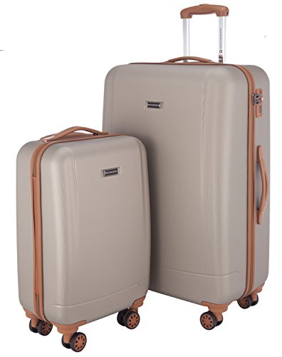 HAUPTSTADTKOFFER Wannsee - 2er Trolley-Set Rollkoffer Reisekoffer, TSA, S und L Koffer-Set, 77 cm, 132 L, Champagner von Hauptstadtkoffer