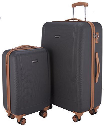 HAUPTSTADTKOFFER Wannsee - 2er Trolley-Set Rollkoffer Reisekoffer, TSA, S und L Koffer-Set, 77 cm, 133 L, Schwarz von Hauptstadtkoffer