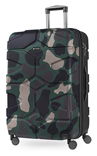 HAUPTSTADTKOFFER X-Kölln - Großer Hartschalen-Koffer, TSA, 4 Doppel-Rollen, Trolley, Rollkoffer, Reisekoffer, Volumenerweiterung, 76 cm, 107-120 Liter, Camouflage matt von Hauptstadtkoffer