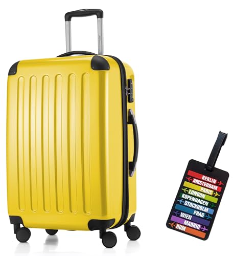 Hauptstadtkoffer - Alex Hartschalen-Koffer Koffer Trolley Rollkoffer Reisekoffer Erweiterbar, 4 Rollen, TSA Zahlenschloss, 65 cm, 74 Liter, Gelb + Design Kofferanhänger Hauptstadtkoffer - Alex Hartschalen-Koffer Koffer Trolley Rollkoffer Reisekoffer Erweiterbar, 4 Rollen, TSA Zahlenschloss, 65 cm, 74 Liter, Gelb + Design Kofferanhänger von Hauptstadtkoffer