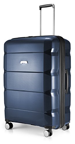 HAUPTSTADTKOFFER - Britz - Hartschalen-Koffer Koffer Trolley Rollkoffer Reisekoffer Erweiterbar, 4 Rollen, TSA, 77 cm, 115 Liter, Dunkelblau von Hauptstadtkoffer