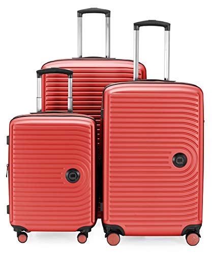 HAUPTSTADTKOFFER Mitte - 3er Kofferset - Handgepäckskoffer 55 cm, mittelgroßer Koffer 68 cm + großer Reisekoffer 77 cm, Hartschale ABS, TSA, Korall HAUPTSTADTKOFFER Mitte - 3er Kofferset - Handgepäckskoffer 55 cm, mittelgroßer Koffer 68 cm + großer Reisekoffer 77 cm, Hartschale ABS, TSA, Korall von Hauptstadtkoffer