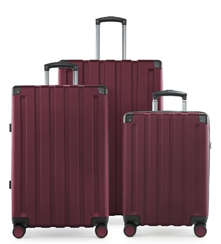 Hauptstadtkoffer Q-Damm - 3er Kofferset - Handgepäckskoffer 54 cm, mittelgroßer Koffer 68 cm + großer Reisekoffer 78 cm, Hartschale ABS, TSA, Burgund Hauptstadtkoffer Q-Damm - 3er Kofferset - Handgepäckskoffer 54 cm, mittelgroßer Koffer 68 cm + großer Reisekoffer 78 cm, Hartschale ABS, TSA, Burgund von Hauptstadtkoffer