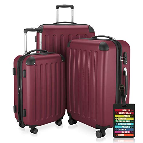 Hauptstadtkoffer - Spree - 3er Koffer-Set + Kofferanhänger - Handgepäck 55 cm, mittelgroßer Koffer 65 cm, großer Reisekoffer 75 cm, TSA, 4 Rollen, Burgund Hauptstadtkoffer - Spree - 3er Koffer-Set + Kofferanhänger - Handgepäck 55 cm, mittelgroßer Koffer 65 cm, großer Reisekoffer 75 cm, TSA, 4 Rollen, Burgund von Hauptstadtkoffer
