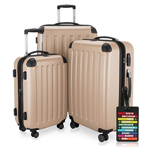 Hauptstadtkoffer - Spree - 3er Koffer-Set + Kofferanhänger - Handgepäck 55 cm, mittelgroßer Koffer 65 cm, großer Reisekoffer 75 cm, TSA, 4 Rollen, Champagner Hauptstadtkoffer - Spree - 3er Koffer-Set + Kofferanhänger - Handgepäck 55 cm, mittelgroßer Koffer 65 cm, großer Reisekoffer 75 cm, TSA, 4 Rollen, Champagner von Hauptstadtkoffer