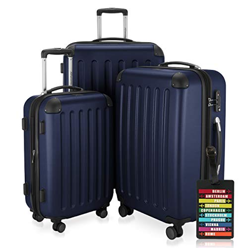 Hauptstadtkoffer - Spree - 3er Koffer-Set + Kofferanhänger - Handgepäck 55 cm, mittelgroßer Koffer 65 cm, großer Reisekoffer 75 cm, TSA, 4 Rollen, Dunkelblau Hauptstadtkoffer - Spree - 3er Koffer-Set + Kofferanhänger - Handgepäck 55 cm, mittelgroßer Koffer 65 cm, großer Reisekoffer 75 cm, TSA, 4 Rollen, Dunkelblau von Hauptstadtkoffer