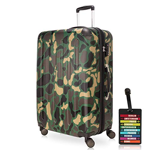 Hauptstadtkoffer - Spree - Hartschalenkoffer Rollkoffer + Kofferanhänger, erweiterbarer Reisekoffer, 4 Rollen, TSA, 75 cm, 119 Liter, Camouflage Hauptstadtkoffer - Spree - Hartschalenkoffer Rollkoffer + Kofferanhänger, erweiterbarer Reisekoffer, 4 Rollen, TSA, 75 cm, 119 Liter, Camouflage von Hauptstadtkoffer