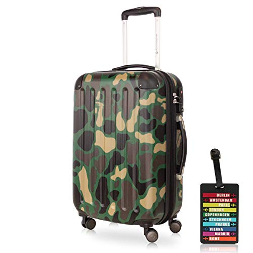 Hauptstadtkoffer - Spree - Kabinentrolley + Kofferanhänger, Handgepäck Hartschale mit Erweiterung, TSA, 4 Rollen, 55 cm, 42 Liter, Camouflage Hauptstadtkoffer - Spree - Kabinentrolley + Kofferanhänger, Handgepäck Hartschale mit Erweiterung, TSA, 4 Rollen, 55 cm, 42 Liter, Camouflage von Hauptstadtkoffer