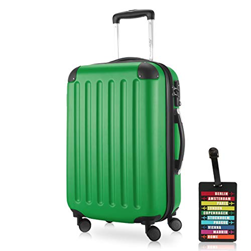 Hauptstadtkoffer - Spree - Kabinentrolley + Kofferanhänger, Handgepäck Hartschale mit Erweiterung, TSA, 4 Rollen, 55 cm, 42 Liter, Grün Hauptstadtkoffer - Spree - Kabinentrolley + Kofferanhänger, Handgepäck Hartschale mit Erweiterung, TSA, 4 Rollen, 55 cm, 42 Liter, Grün von Hauptstadtkoffer