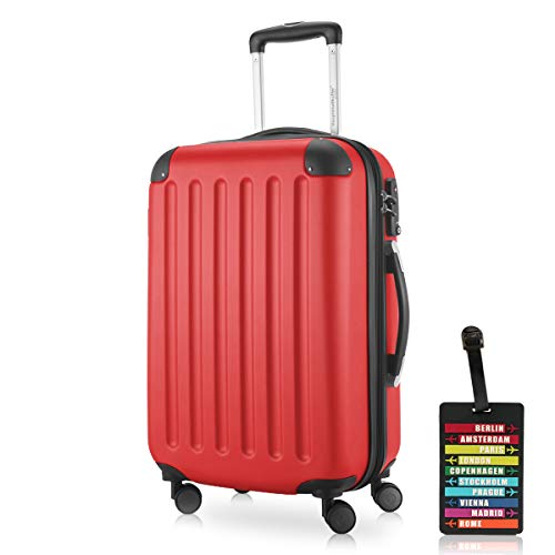 Hauptstadtkoffer - Spree - Kabinentrolley + Kofferanhänger, Handgepäck Hartschale mit Erweiterung, TSA, 4 Rollen, 55 cm, 42 Liter, Rot Hauptstadtkoffer - Spree - Kabinentrolley + Kofferanhänger, Handgepäck Hartschale mit Erweiterung, TSA, 4 Rollen, 55 cm, 42 Liter, Rot von Hauptstadtkoffer