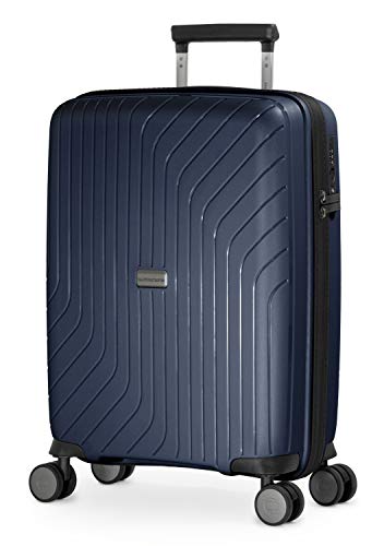 HAUPTSTADTKOFFER TXL - Handgepäck, 55 x 40 x 20 cm, TSA, 4 Rollen, 36 Liter, Reisekoffer, Hartschalenkoffer, Rollkoffer, Bordgepäck Koffer, erweiterbar, Dunkelblau von Hauptstadtkoffer