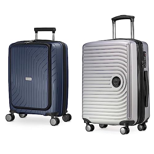 Hauptstadtkoffer- TXL - leichtes Handgepäck mit Laptoptasche, 55 cm, 40 L,TSA-Schloss, Dunkelblau & Mitte - Hartschalenkoffer Handgepäck 55x40x20 leicht, 4 Rollen, TSA, Silber matt Hauptstadtkoffer- TXL - leichtes Handgepäck mit Laptoptasche, 55 cm, 40 L,TSA-Schloss, Dunkelblau & Mitte - Hartschalenkoffer Handgepäck 55x40x20 leicht, 4 Rollen, TSA, Silber matt von Hauptstadtkoffer