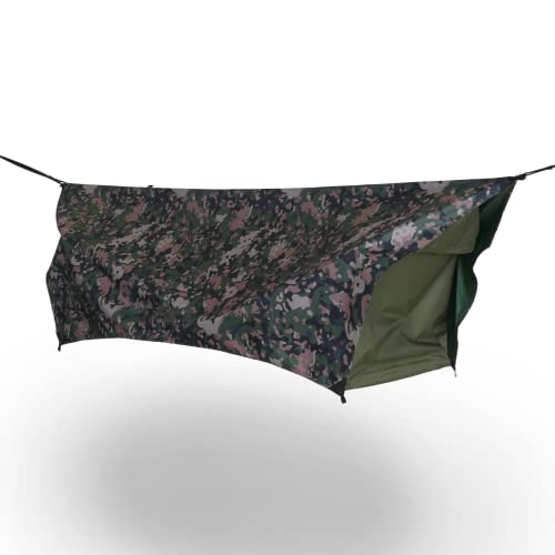 Haven Safari-Zelt, Baldachin, Camouflage, komplettes flaches Hängemattenzelt für Camping, 300D-Polyester-Segeltuch, inklusive Premium-Isoliermatte und Regenfliege, 203,2 x 76,2 cm (Baldachin, Camo) von Haven Tents