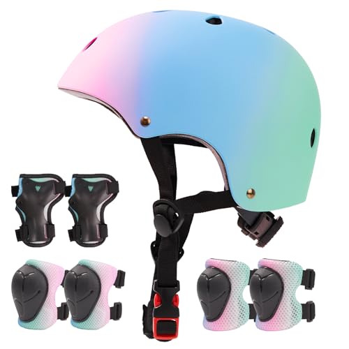 Hawthyhome Fahrradhelm Kinder, Verstellbar Skaterhelm Kinder, Leichter Kinderhelm Jungen Mädchen, Kinderhelm Kinderfahrradhelm Fahrrad Helm Set für Kinder 51-54cm(ab 5 Jahre) von Hawthyhome