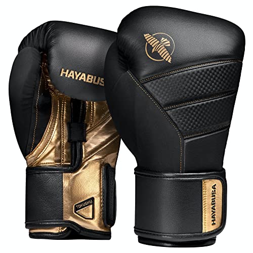 Hayabusa T3 Boxhandschuhe Boxhandschuhe Damen Herren - Schwarz/Gold, 12oz von Hayabusa