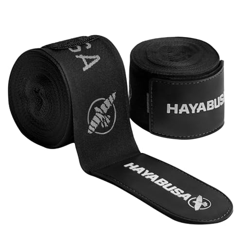 Hayabusa Deluxe Boxbandagen für Damen und Herren, MMA, Kickboxen und Muay Thai, Schwarz, 180 von Hayabusa