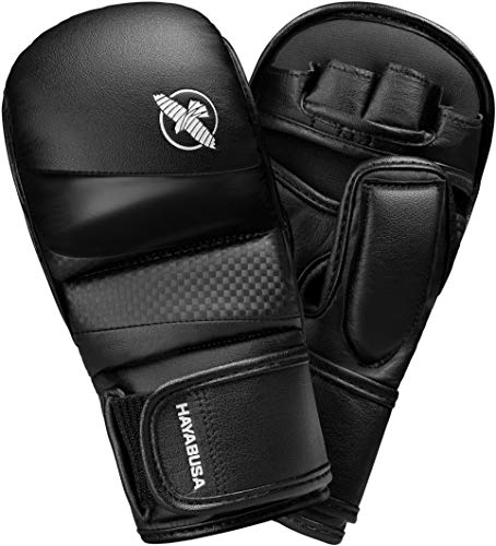 Hayabusa T3 7oz MMA Hybridhandschuhe. Ideal für Kampf, Sparring oder Schlag - Schwarz, Größe L von Hayabusa