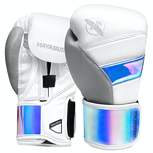 Hayabusa T3 Boxhandschuhe Boxhandschuhe Damen Herren - Weiß/Schillernd, 12oz von Hayabusa