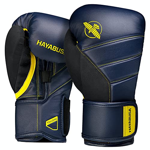 Hayabusa T3 Boxhandschuhe Boxhandschuhe Damen Herren - Marine/Gelb, 16oz von Hayabusa