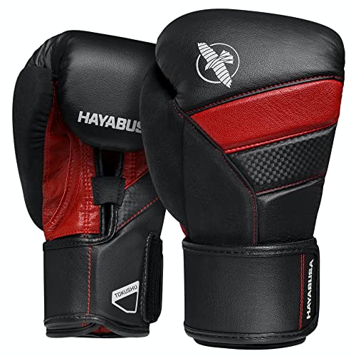 Hayabusa T3 Boxhandschuhe Boxhandschuhe Damen Herren - Schwarz/Rot, 16oz von Hayabusa