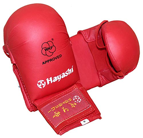 Hayashi Karate Faustschützer „TSUKI“ WKF Approved Handschützer (rot, L) von Hayashi