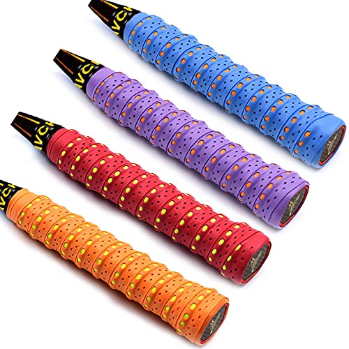 Hayaww 4 Pcs Badminton SchläGer Griff Griffband Anti-Rutsch Grip Overgrip SchweißAbsorbierend,rutschfest,Atmungsaktiv,FüR TennisschläGer/Badminton SchläGer/Golfstange/Baseball/Tennis-Squash-SchläGer von Hayaww