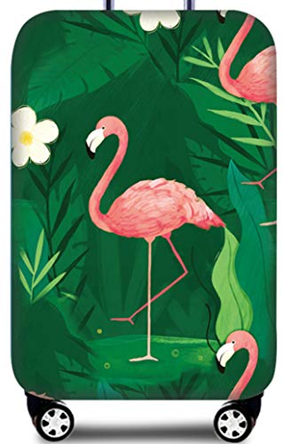 Hayisugal Kofferschutzhülle elastische Kofferschutzbezug extra dick Gepäckschutz Kofferbezug Kofferhülle Luggage Cover Koffer Hülle Schutzbezug mit Reißverschluss, Flamingo-12, L (25-28 Zoll) von Hayisugar