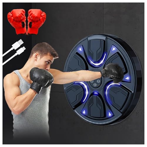 Boxing Machine mit Handschuhen, Boxmaschine mit Bluetooth und 8 Rhythmische Anpassungen Boxsack Mit Musik Boxtraining Für Zuhause Wand für Kinder/Erwachsene/Heimtraining von Hazomeu