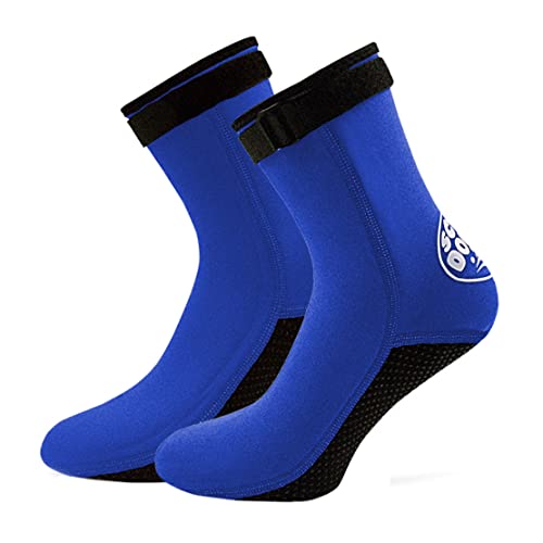 Hbbgdiy Tauchsocken Anti-Schlupf-Flossen Socken Surfstiefel Schwimmsocken 3mm Neopren Anti-Schlupf-Flossen Socken für Männer Frauen Schnorcheln Wasser Sport Blau M 1 Paar von Hbbgdiy