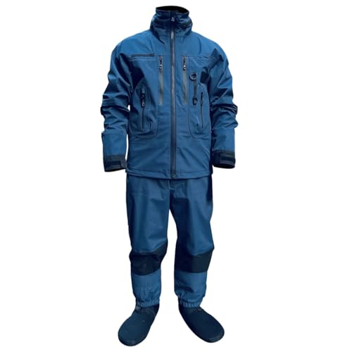 Hcclijo Wasserdichter Angel-Regenanzug-Set Für Herren Und Damen Isolierte Taillenwathose Und Watjacke Mit Kapuze Segelbekleidung Wading Suits L von Hcclijo