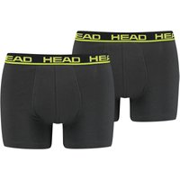 2er Pack HEAD Basic Boxershorts Herren phantom/lime punch S von Head