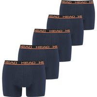 5er Pack HEAD Basic Boxershorts Herren 012 - peacoat/orange S von Head