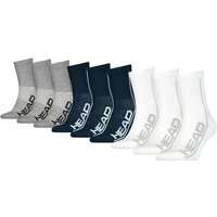 9er Pack HEAD Performance Crew Socken 001 - white/blue/grey 35-38 von Head