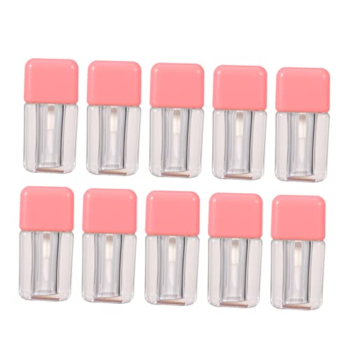 Healeved 10st Leere Lipgloss-Flasche Make-up-Lippenstift Kosmetikbehälter Für Die Reise Nachfüllbare Lippenbalsamtube Leere Lipglossflasche Kosmetik-probenflasche Lippenöl Lipgloss Rosa Abs von Healeved