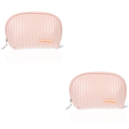 Healeved 2St Kosmetiktasche Makeup Tasche Cosmetic Bag schminckkoffer travel Make up Bag Kosmetik-Make-up-Tasche trendiges Make-up Reisen Make-up-Organizer-Tasche Wäschesack PU-Leder Rosa von Healeved