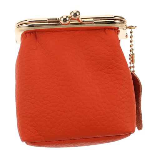 Healeved Parfüm-aufbewahrungsbeutel Vintage Lippenstifthalter Mini-Kosmetiktasche Lippenstifthalter Für Die Handtasche Süße Geldbörse Lippenstift Fall Mini-Beutel Pu-Leder Orange von Healeved