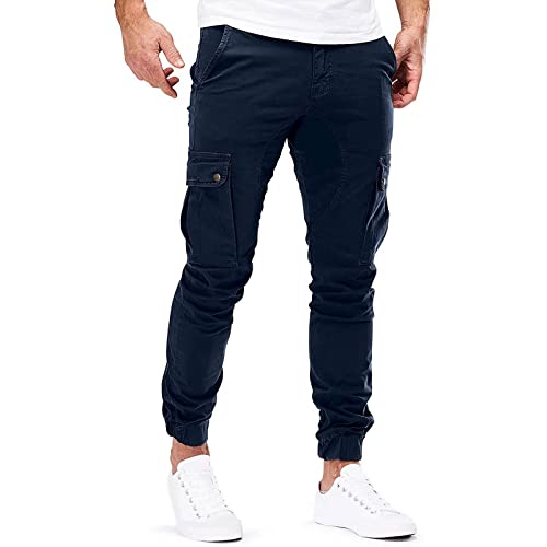 Healter Herren Cargohose Jogger Chino Regular Fit Sporthose Freizeit Jogginghose mit 6 Taschen Cargo Hose Arbeitshose für Männer Gummibund Atmungsaktiv Bequem Sweathose Wanderhose Trekkinghose von Healter