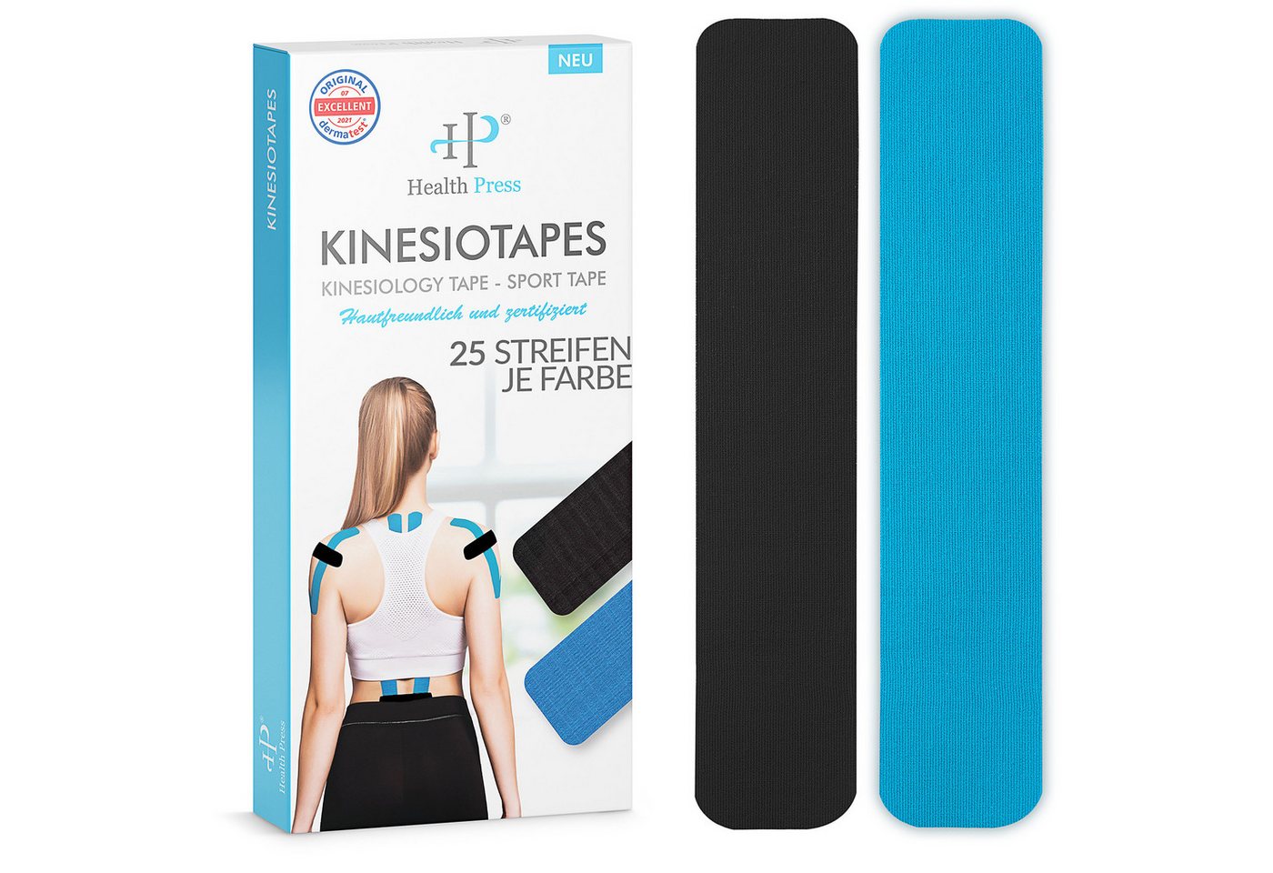 Health Press Kinesiologie-Tape Health-Press-Kinesiologie-Tape-Streifen-50er von Health Press