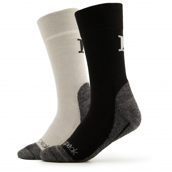 Heber Peak - EvergreenHe. Hiking Crew Socks 2-Pack - Wandersocken Gr 43-45 schwarz von Heber Peak