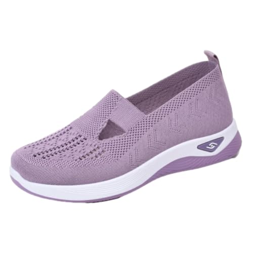 Lunashinex Knitted Sneakers, Lunashinex Women's Comfortable Breathable Knitted Sneakers (5.5,Light Purple) von Hehuo