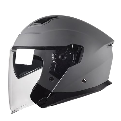 3/4 Motorradhelm Retro-Halbhelm Mit Offenem Gesicht Retro-Stil Vintage-Jet-Helm Moped-Roller-Helm ECE-Zertifiziert Für Jugendliche Männer Und Frauen 17,L=59~60cm von Hejunlian