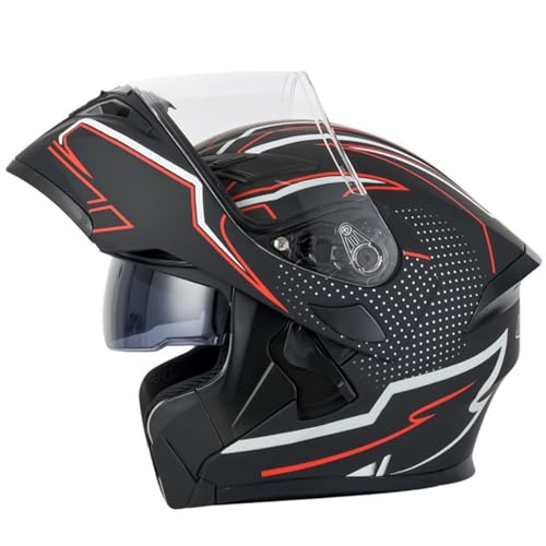 Integralhelm Klapphelm Modularer Motorradhelm DOT/ECE Zugelassener Motorrad Crash Helm Flip Up Dual Visor Helm Für Männer Frauen Erwachsene Modularer Motorrad Street Bike Helm 3,XL=61~62cm von Hejunlian