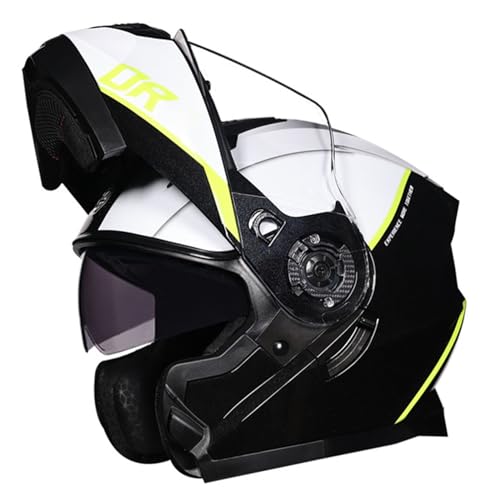 Klapphelm Modularer Motorradhelm Rollerhelm Klappbarer Multifunktion Motorrad Helme mit Sonnenblende Doppelvisier Integralhelm DOT/ECE Zertifiziert Herren Damen 5,XL=61~62cm von Hejunlian