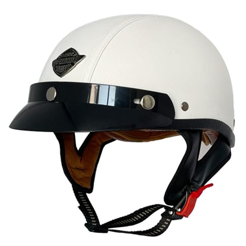 Motorrad Halbschalen Halbhelm Halbschalenhelm Roller-Helm Jet-Helm Motorradhelm Mit ECE-Zulassung Cruiser Chopper Scooter Helm Für Bike Cruiser Chopper Moped Scooter 2,M=57~58cm von Hejunlian