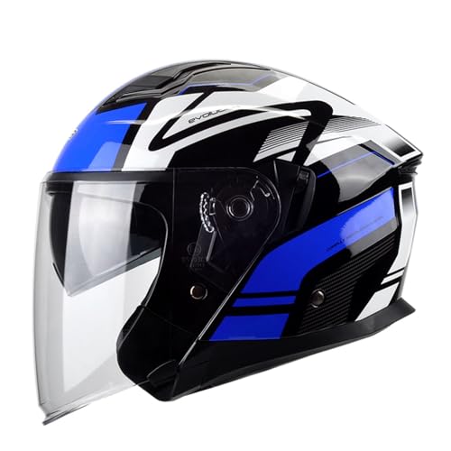 Motorradhelm Jethelm Retro-Halbschalenhelm DOT/ECE-Zugelassener Erwachsener Herren Und Damen 3/4 Motorradhelm Moped-Roller-Helm Cruiser Chopper Scooter Offener Helm Halbschalenhelm 12,2XL=63~64cm von Hejunlian