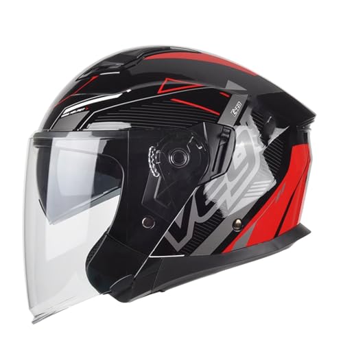 Motorradhelm Jethelm Retro-Halbschalenhelm DOT/ECE-Zugelassener Erwachsener Herren Und Damen 3/4 Motorradhelm Moped-Roller-Helm Cruiser Chopper Scooter Offener Helm Halbschalenhelm 6,2XL=63~64cm von Hejunlian