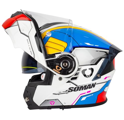 Motorradhelm Klapphelm Doppelvisier Modularer Helm ECE/DOT Zertifiziert Integralhelm Vollvisierhelm Motocross Scooter Sturzhelm Roller Helm für Erwachsene Damen Herren 3,XL Motorradhelm Klapphelm Doppelvisier Modularer Helm ECE/DOT Zertifiziert Integralhelm Vollvisierhelm Motocross Scooter Sturzhelm Roller Helm für Erwachsene Damen Herren 3,XL von Hejunlian
