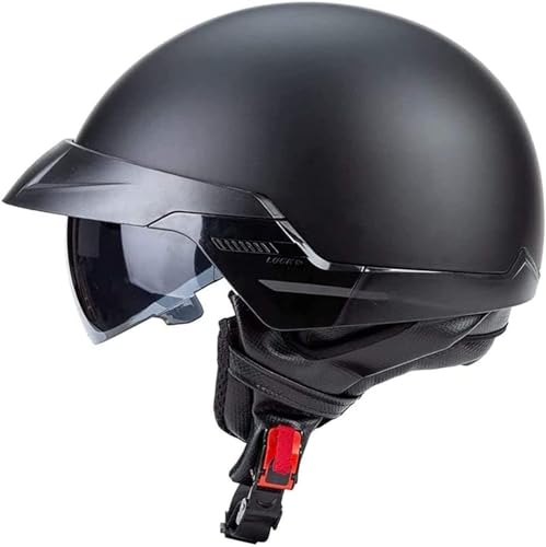 Retro Motorrad Halbhelme Motorradhelm für Herren und Damen DOT/ECE-Zertifizierung Jethelm Mit Visier Halbschalenhelm Braincap für Bike Moped Scooter Offenem Helm B,XL Retro Motorrad Halbhelme Motorradhelm für Herren und Damen DOT/ECE-Zertifizierung Jethelm Mit Visier Halbschalenhelm Braincap für Bike Moped Scooter Offenem Helm B,XL von Hejunlian