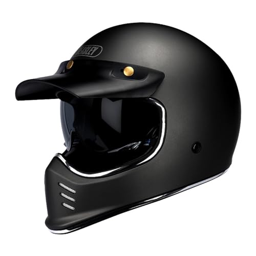 Retro Motorrad-Integralhelm Motorrad-Offroad-Crosshelme DOT/ECE-Zertifiziert Full-Face-Set Herren- Und Damen-Motorradhelm Mit Visier Dunkler Retro-Stil 2,L Retro Motorrad-Integralhelm Motorrad-Offroad-Crosshelme DOT/ECE-Zertifiziert Full-Face-Set Herren- Und Damen-Motorradhelm Mit Visier Dunkler Retro-Stil 2,L von Hejunlian